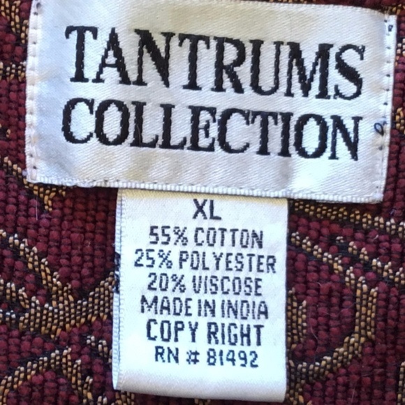 Red and Gold Art To Wear BOHO Jacket by Tantrums - Picture 5 of 8